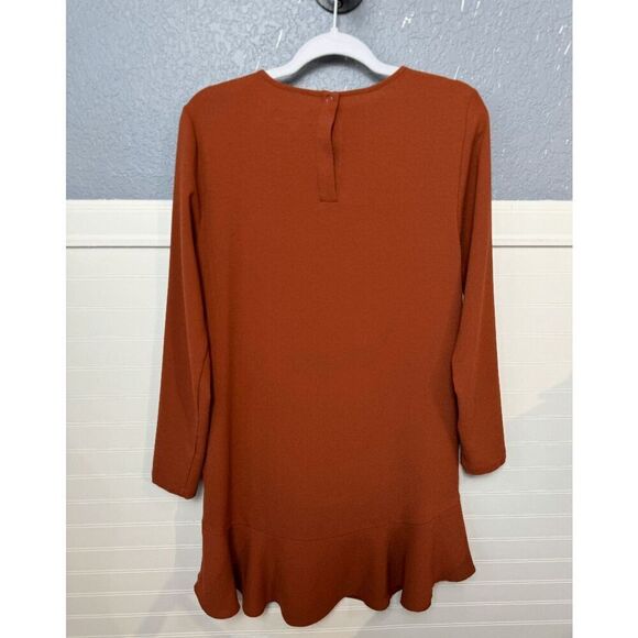 Mudpie Women's Brown Minimalist Casual U-neckline Snap Drop Waist Dress Sz Small - Picture 4 of 6